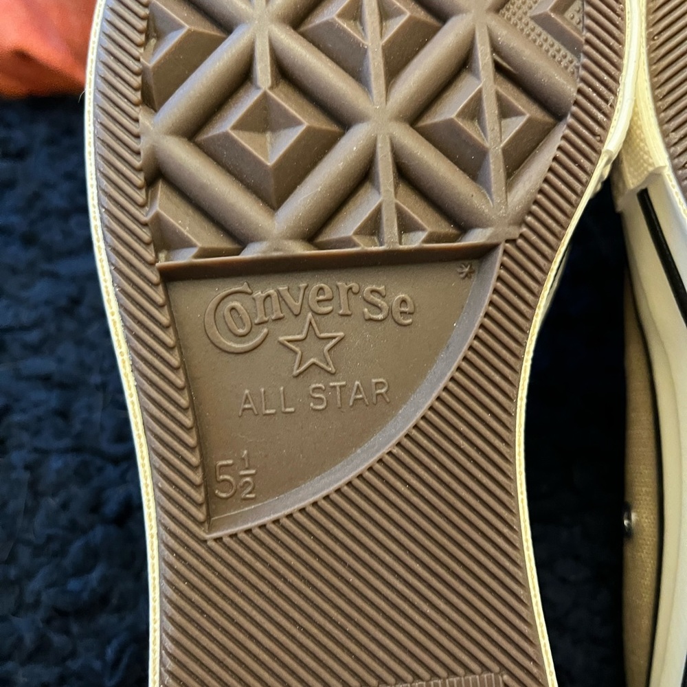 Converse Canvas Low Top Sneakers in Tan and White - Picture 8 of 11